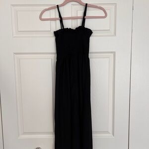 Black Sleeveless Midi Smock Dress